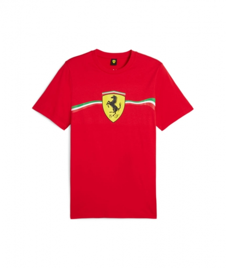 Ferrari Race Heritage Shield Puma Short Sleeve T-Shirt - RED