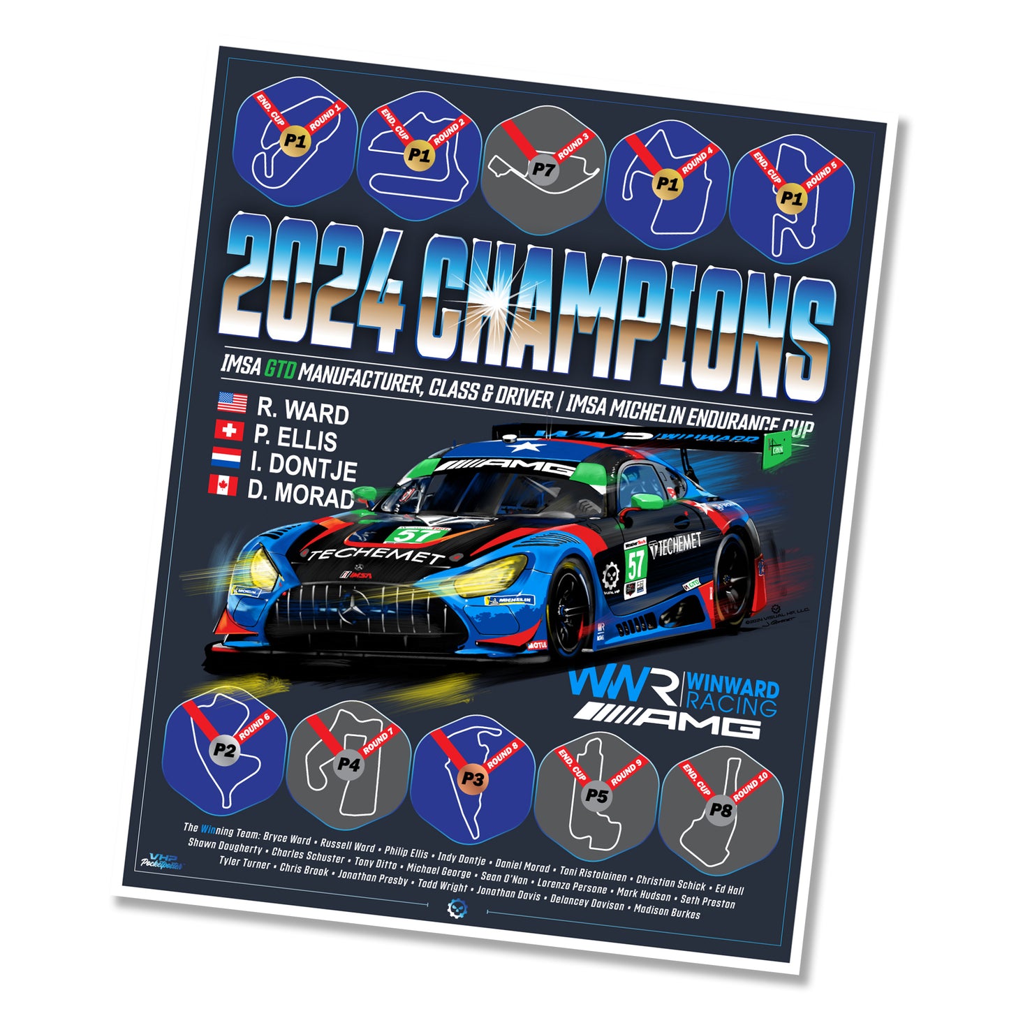 VHP PocketPoster™ Winward Racing AMG 2024 IMSA GTD Championship